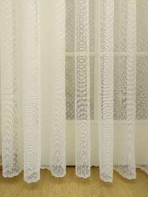 Puantiyeli Dantel Tül Perde - Ekru