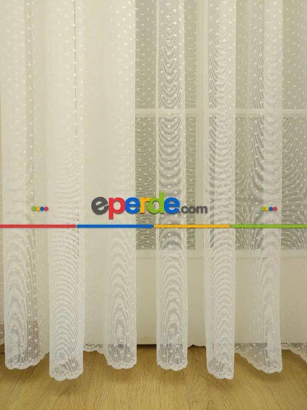 Mutfak Tül Perde Spor Desen - Ütü İstemez- Ekru