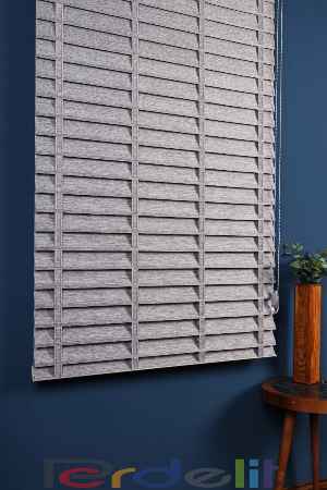 Gri 50mm Silüet Kumaş Jaluzi Perde