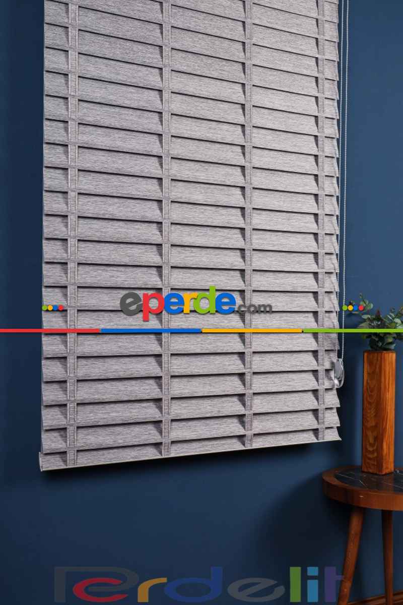 Gri 50mm Silüet Kumaş Jaluzi Perde
