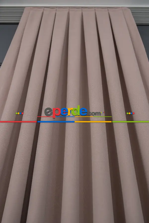 Düz Dökümlü Fon Perde - Pudra (dikim Ücreti Fiyata Dahildir)