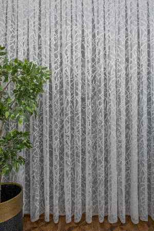 2022 Model Ekru Desenli Örme 1.sınıf Kalite Tül Perde