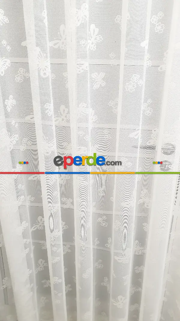 Kelebek Desen Tül Çoçuk Odası Tül Perdesi