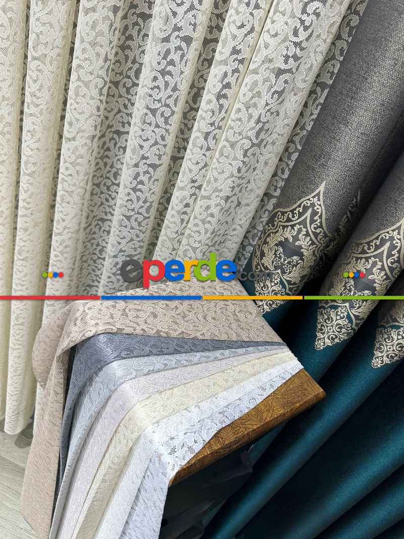 Mutfak Kaşmir Örme, Tül Perde Tek Kanat - Bej