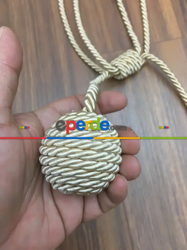 Perde Fon Bağı - Braçol - Krem Rengi - - Krem