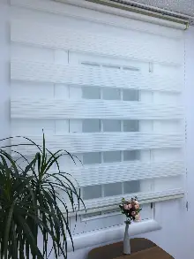 Zebra Perde - Geniş Pileli Zebra Perde- Ekru