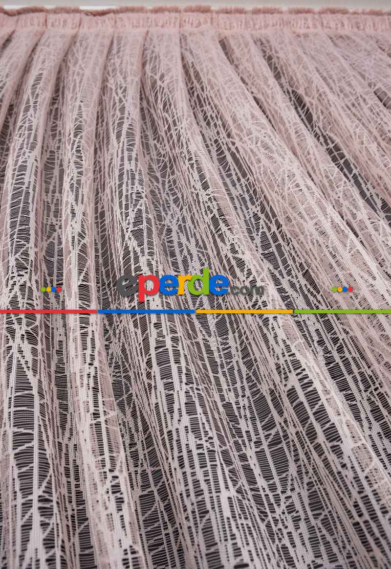 Pudra Pembe Kruvaze Model Tül Yanki Tül Camkırığı Tül