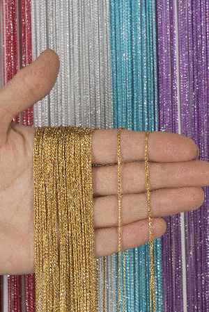 İnce Zincir Seri İp Perde Gold Gümüş- Gümüş Simli-roze Gold