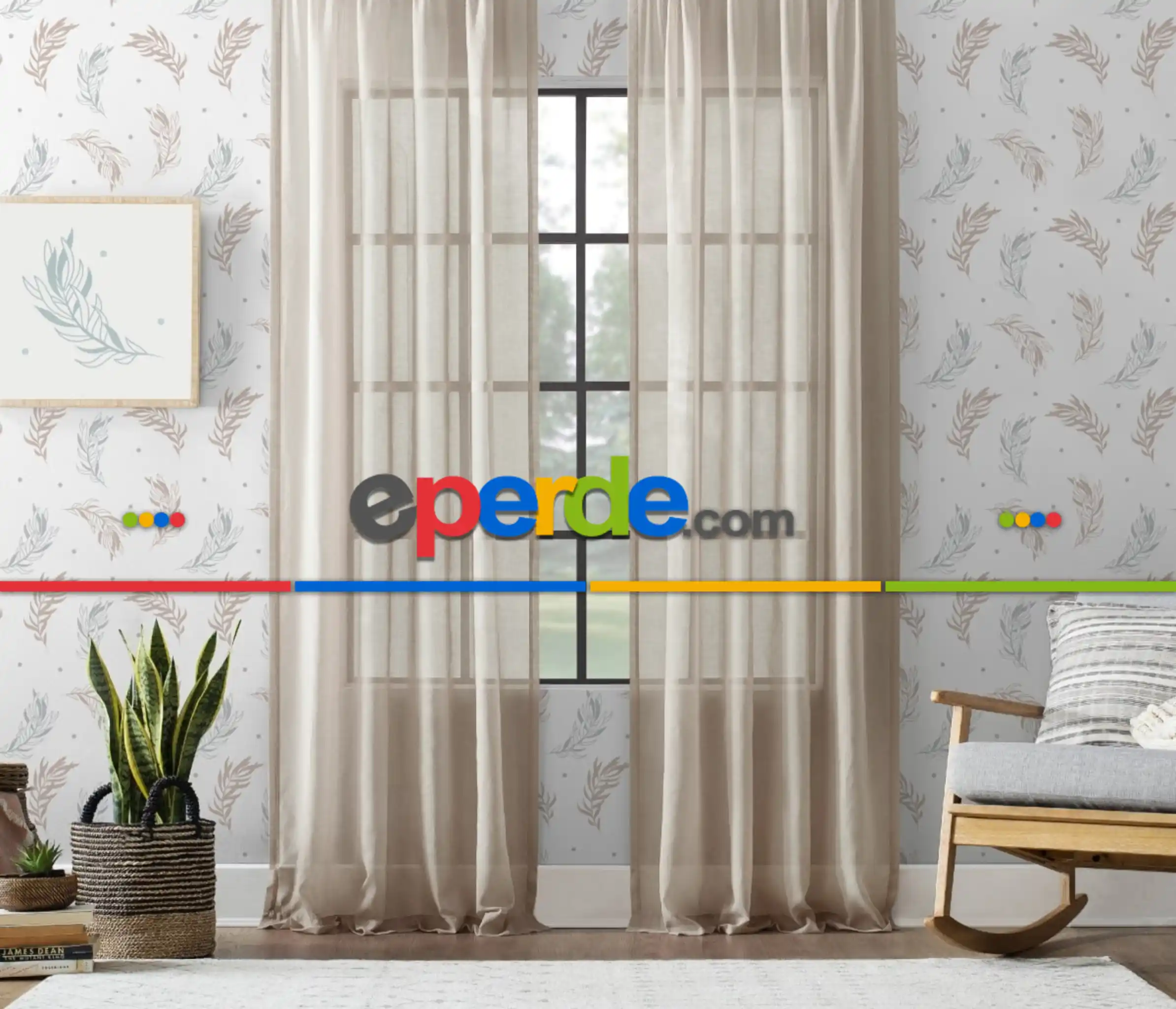 Pilesiz Bej Natural Keten Tül Düz Dikiş 200cm X 270cm 