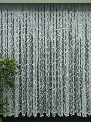 Mutfak Tülü Perdesi İşlemeli Güpürlü- Ekru