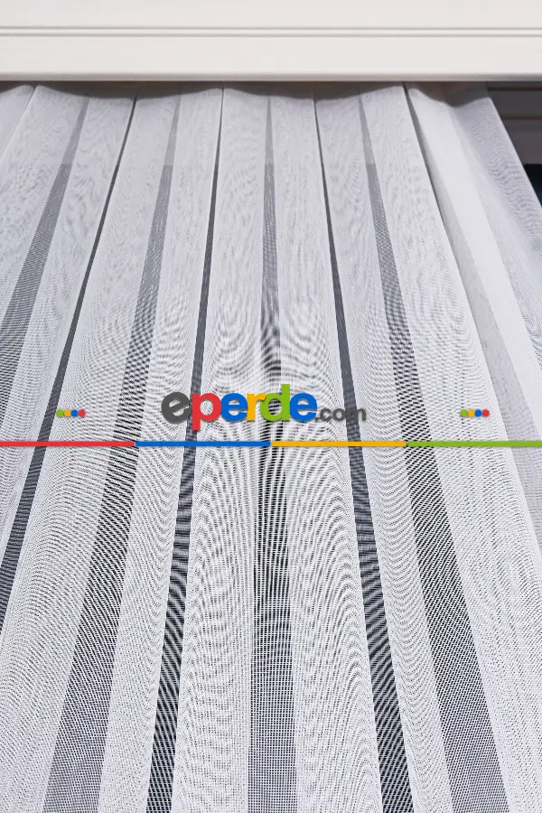 Salon Tül - Larissa Dijital Baskılı Tül Perde Ekru-gold