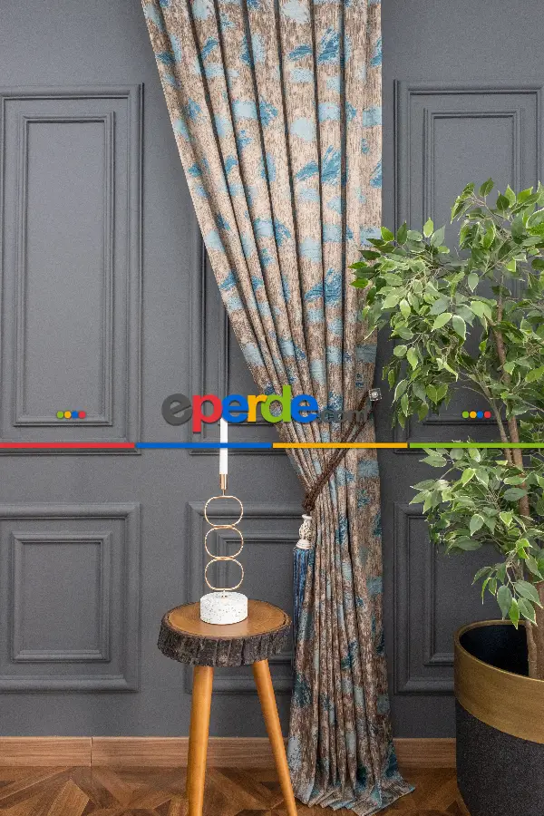 PatineDesenli Desenli Jakar Fon Perde 180 Cm