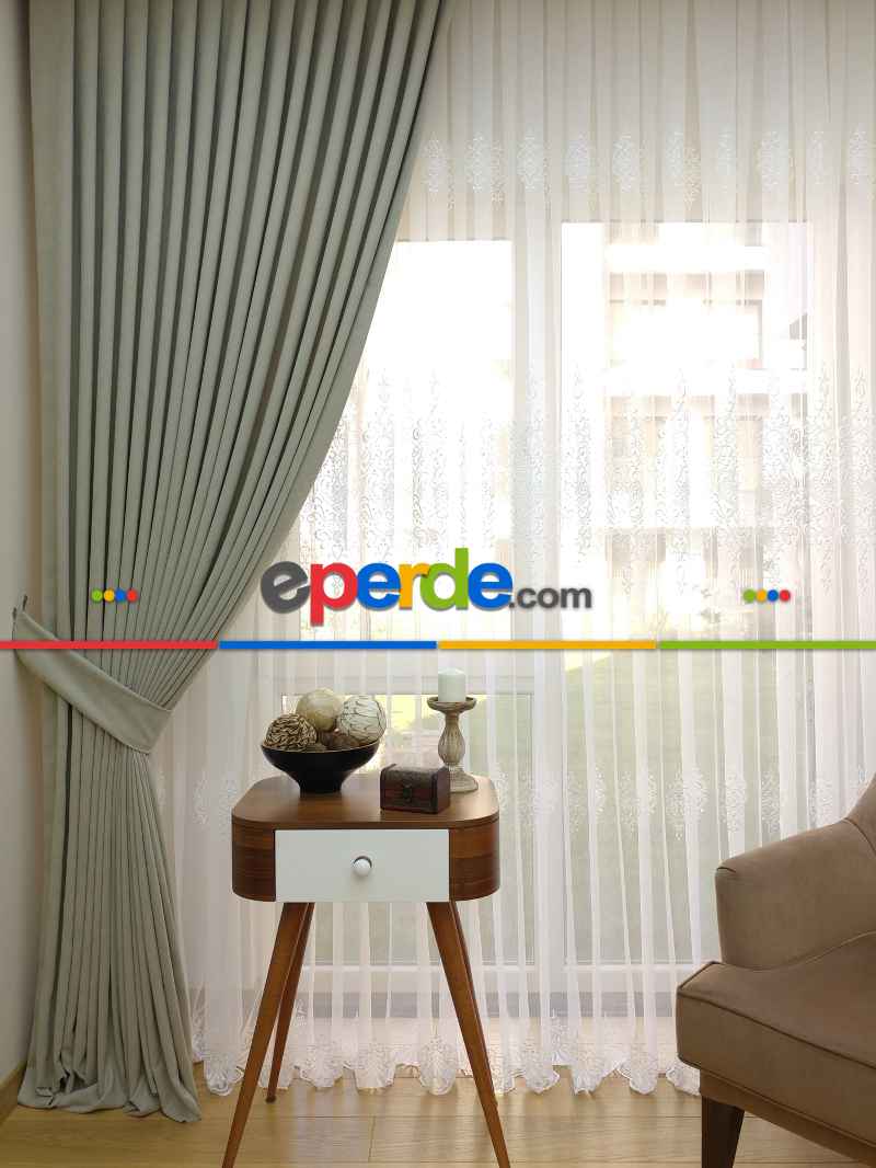 Taş Rengi Düz Fon Perde Dökümlü Birinci Kalite 300 Cm Geniş En Daha Hesaplı- Taş Rengi