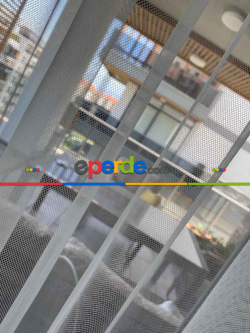 Mutfak - Düz Tül Dönergücü Petek Doku - Ekru ( Beyaza Yakın ) Orjinal Ürün, Etek Kurşunlu