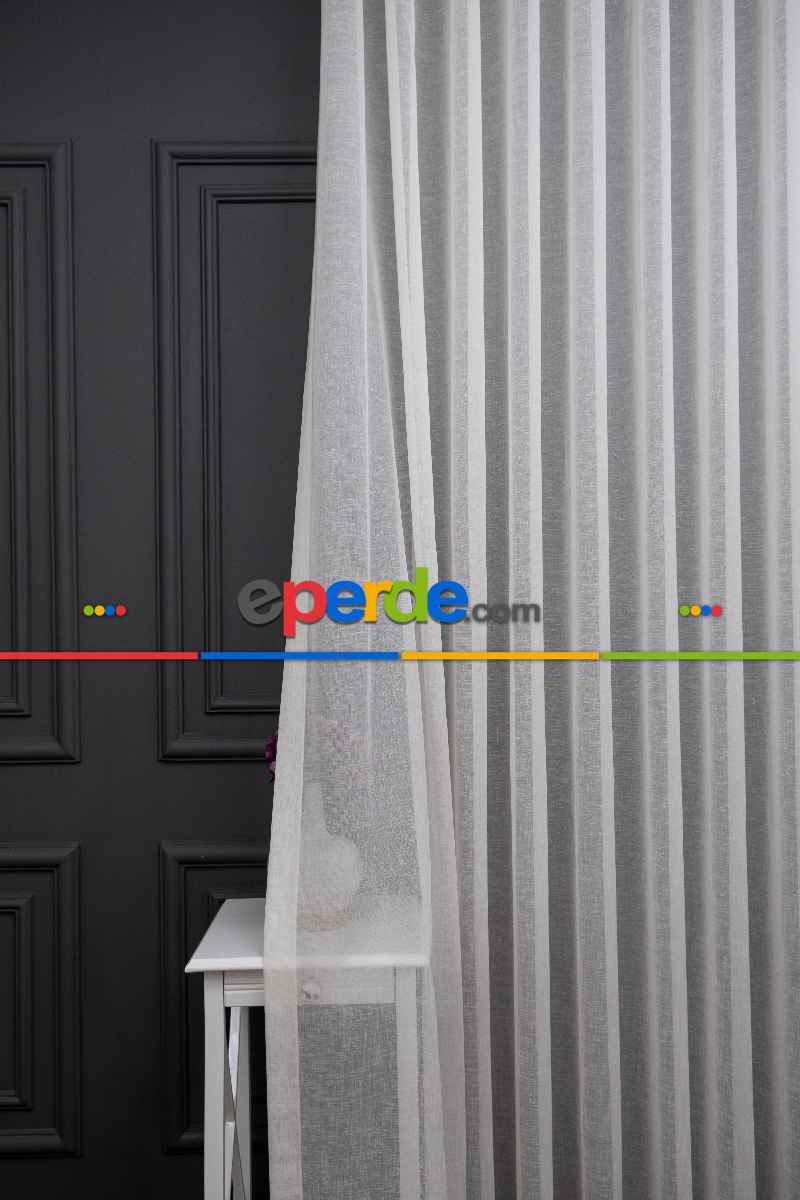 Keten Tül Ütü İstemez Dökümlü Tül - İtinalı Dikiş - S Pile