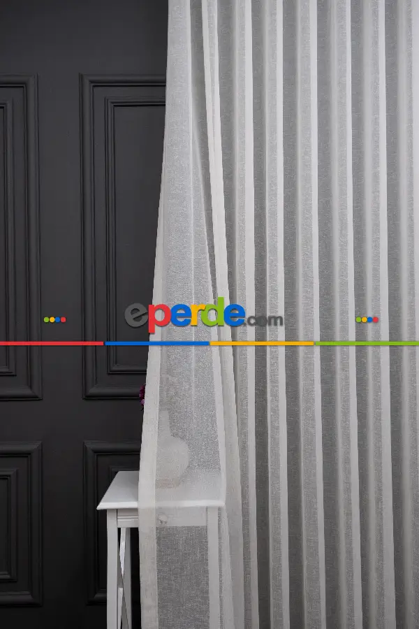 Yatak Odası - Keten Tül Ütü İstemez Dökümlü Tül - İtinalı Dikiş - S Pile