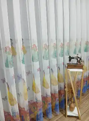 Çocuk Odası Renklli Prenses Rengarenk Kız Çocuk Odası Tül Perde