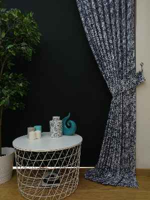 En Yeni Mutfak Fon Perde Modelleri 2021 ( Leke Tutmaz )- Lacivert-bej