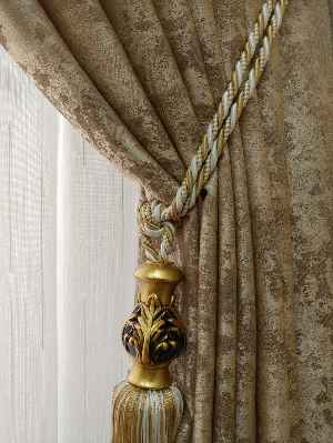 Sütlü Kahve Renk Jakar Dokuma Fon Perde- Sütlü Kahve