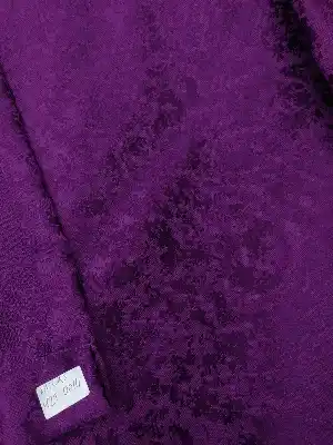 Eflatun Rengi Kendinden Desenli Jakar Fon Perde (285 En)- Eflatun