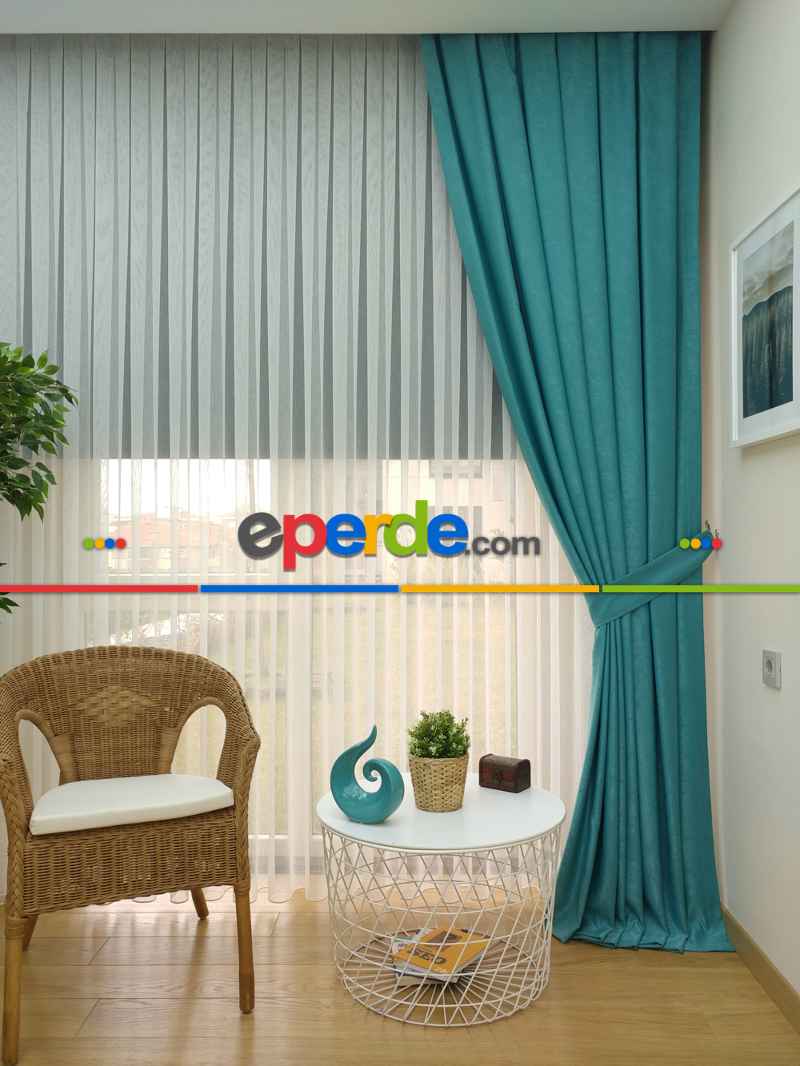 Soft Koyu Mint Fon Perde (180)- Mint