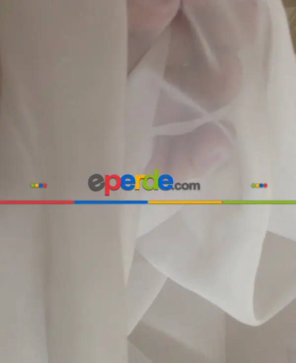 Düz Tül Perde (ekru Geniş En)- Beyaz-ekru