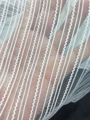 Mutfak Tül Perde - Pileli Düz Mutfak Perdesi- Ekru