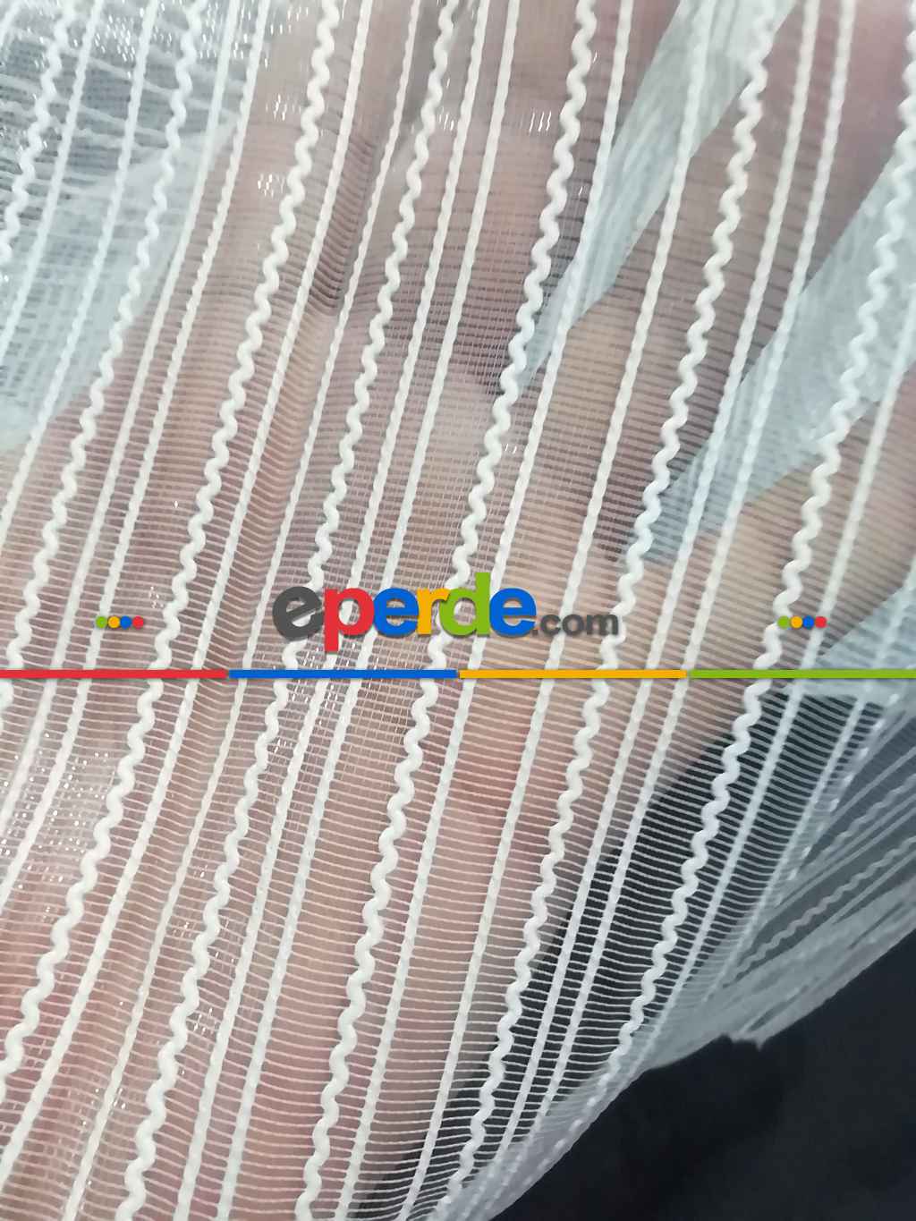 Mutfak Tül Perde - Pileli Düz Mutfak Perdesi- Ekru