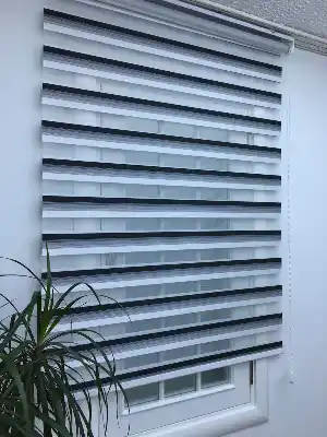 Zebra Perde -renk Geçişli Bambu Zebra Perde- Siyah-beyaz