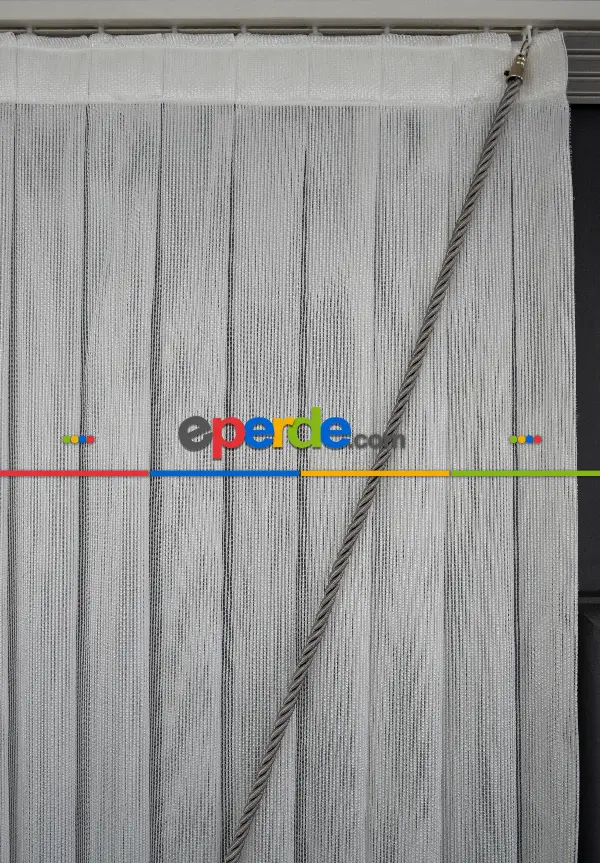 Mutfak Tül Çizgili Zincir Tülden Yalancı Kruvaze - Halat İle Tülden Fon - Yana Toplamalı Tül - Kordon Toplama Tül - Çift Veya Tek Kanat - Kurşunlu Tül - Aksesuar İlave Ücretlidir - Renkleri Mevcut