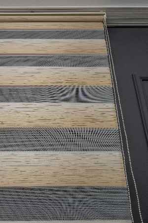 Zebra Perde - Geçişli Kırık Pileli Zebra Perde