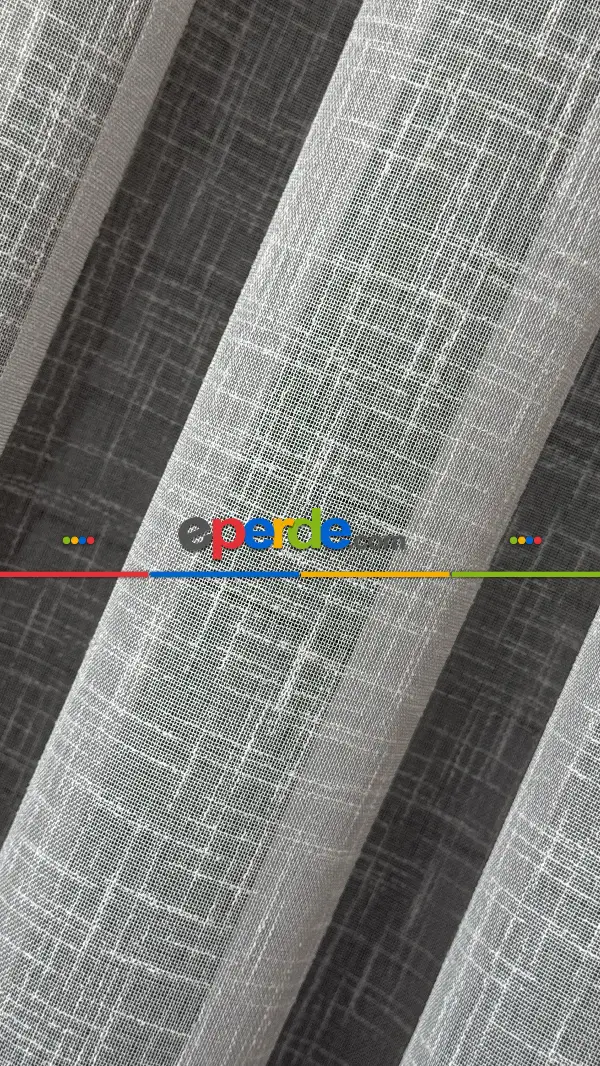 Salon Açık Gri Naturel Keten Düz Tül Perde - Premium Serisidir, Eteği Kurşunlu Tül