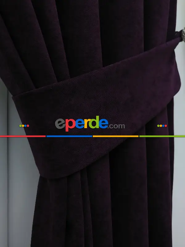 Mürdüm - Düz Fon Perde- Mürdüm