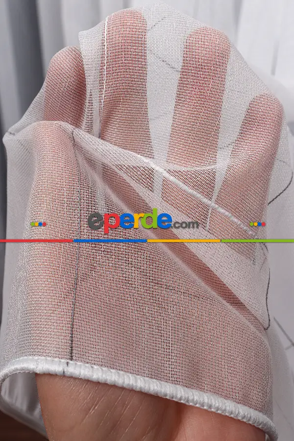 Salon Tül Modelleri - Lena Nakış Işlemeli Tül Perde