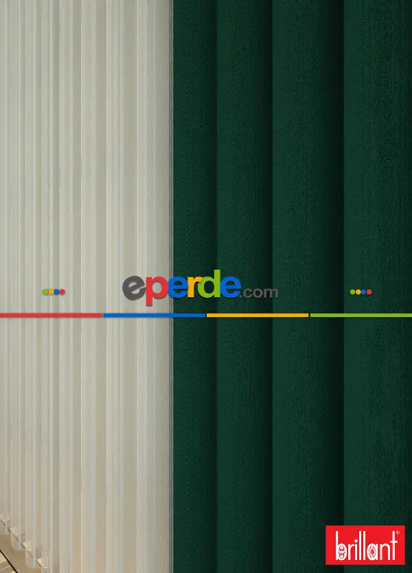 Brillant Akıllı Tül Perde Yeşil Renkli Tül Dikey Zebra Perde Düz 1. Kalite