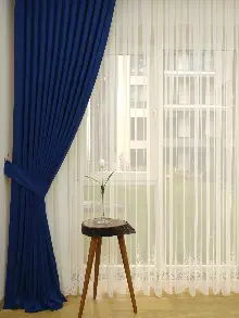 Parlement Düz Fon Perde Dökümlü Birinci Kalite 300 Cm Geniş En Daha Hesaplı- Saks Mavi