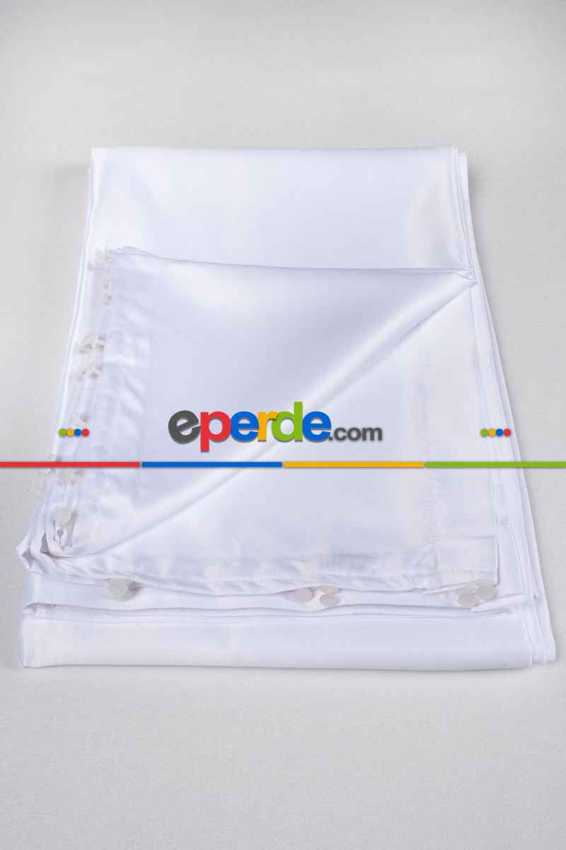 1.kalite Gramajlı Beyaz Saten Güneşlik Perde