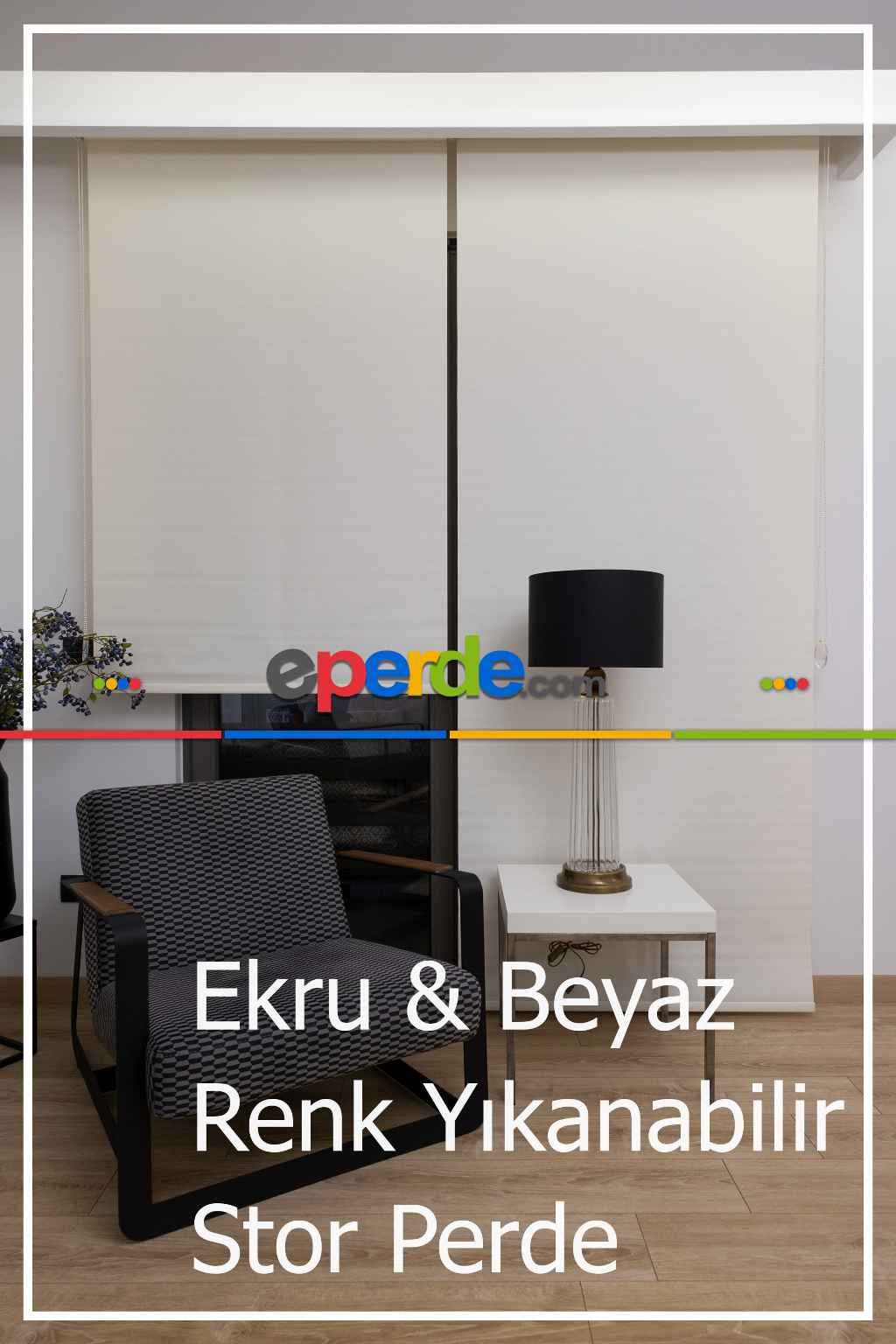 Stor Perde Yıkanabilir Leke Tutmaz A Kalite - Ekru Ve Beyaz- Beyaz-ekru