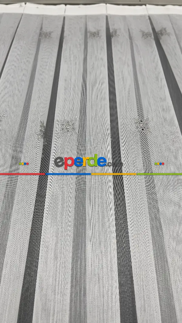 Oturma Odası - Premium Seri Trend Perde Modelleri 2023-kabartma Atlas İplikle Nakışlı İşleme Tül Perde 03