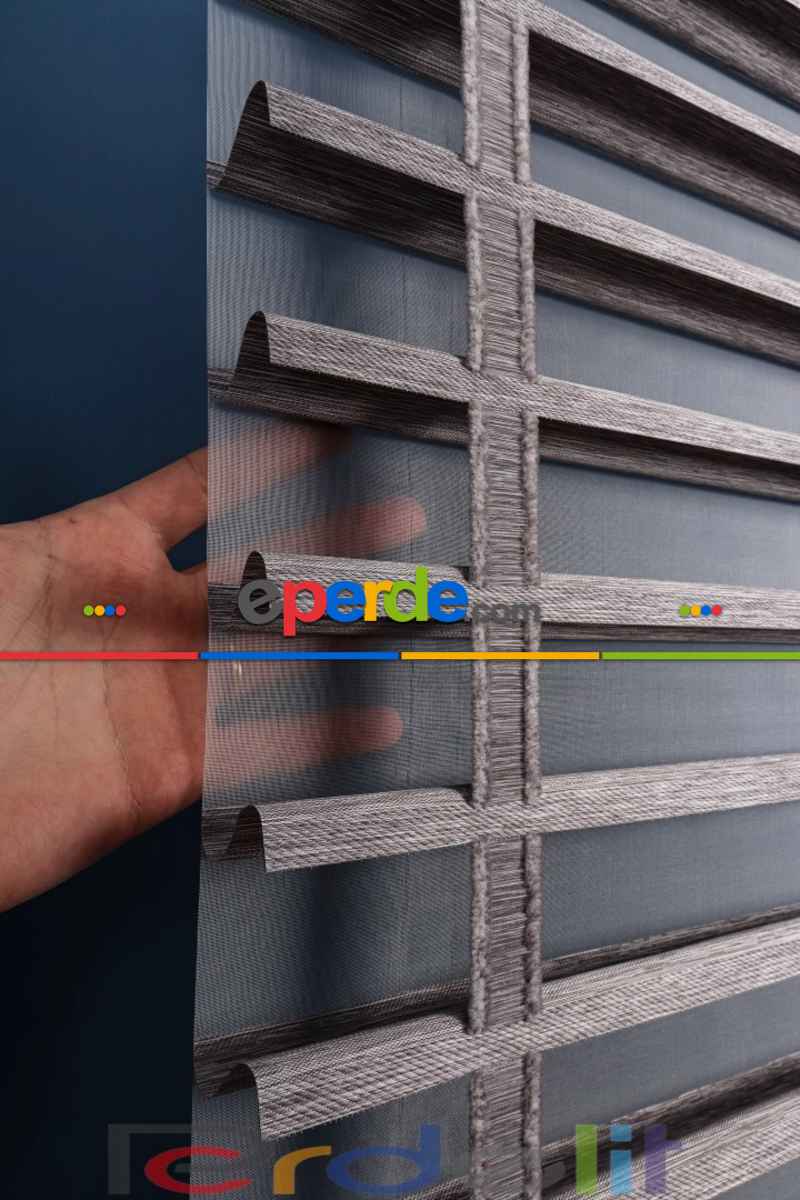 Gri 50mm Silüet Kumaş Jaluzi Perde