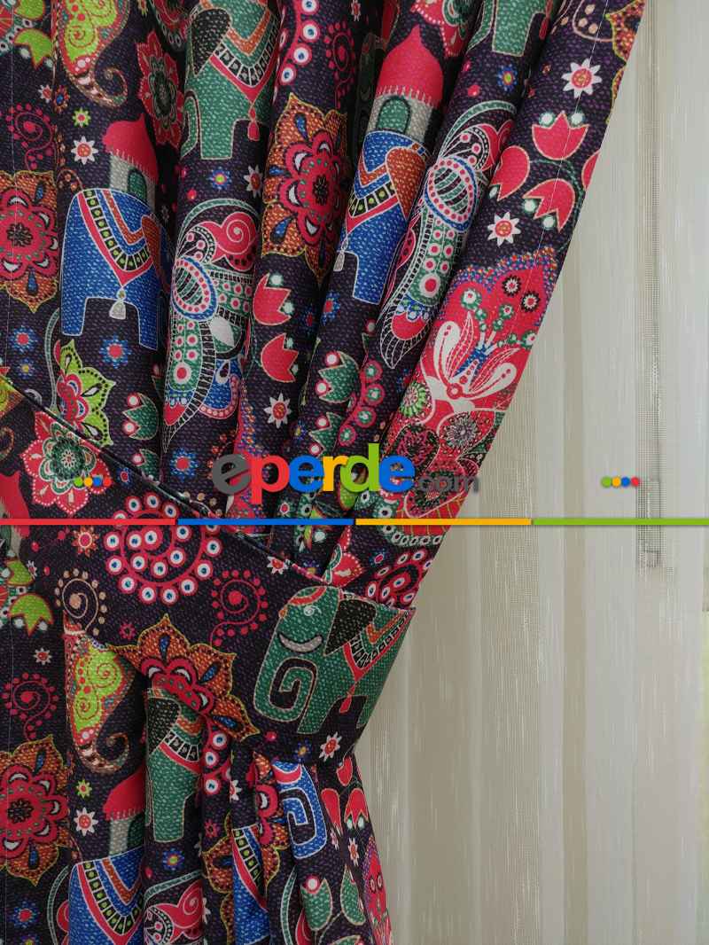 Mutfak Fon Perde- Lacivert