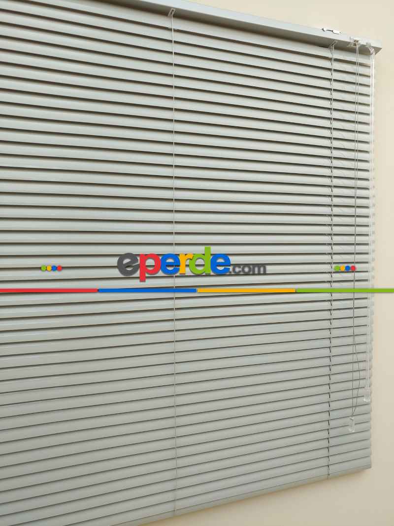 Gri - Alüminyum Jaluzi Perde - 25mm Kalınlığında- Gri