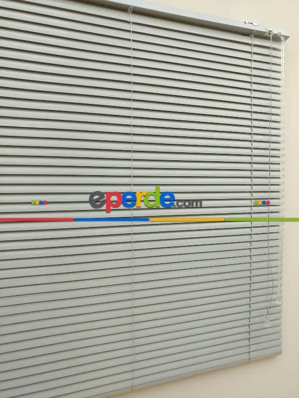 Gri - Alüminyum Jaluzi Perde - 25mm Kalınlığında- Gri