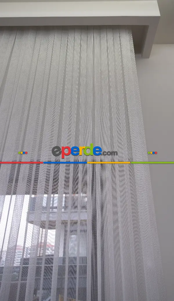Çizgili Düz Tül Perde - Dökümlü - Ütü İstemez Çelik Tül - Kurşunlu Tül