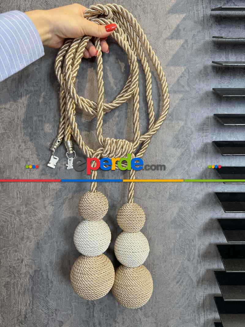 Bej Ekru Braçol Perde Bağı