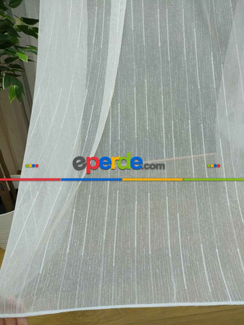 Kremit Rengi Duz Jakar Fon Perde (180)- Kiraz Ahşap