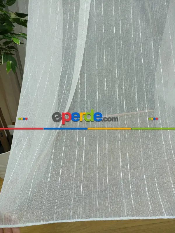 Kremit Rengi Duz Jakar Fon Perde (180)- Kiraz Ahşap