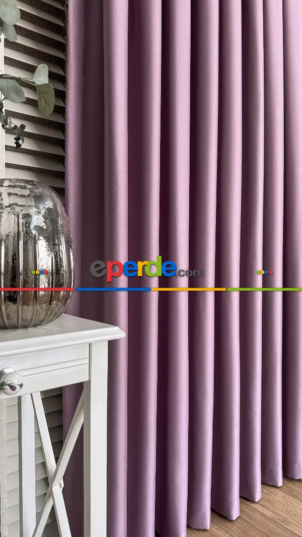 Yatak Odası - Gül Kurusu Blackout - Karartma Fon Perde, Premium Kalite Serisidir, � Oranında Işığı Keser