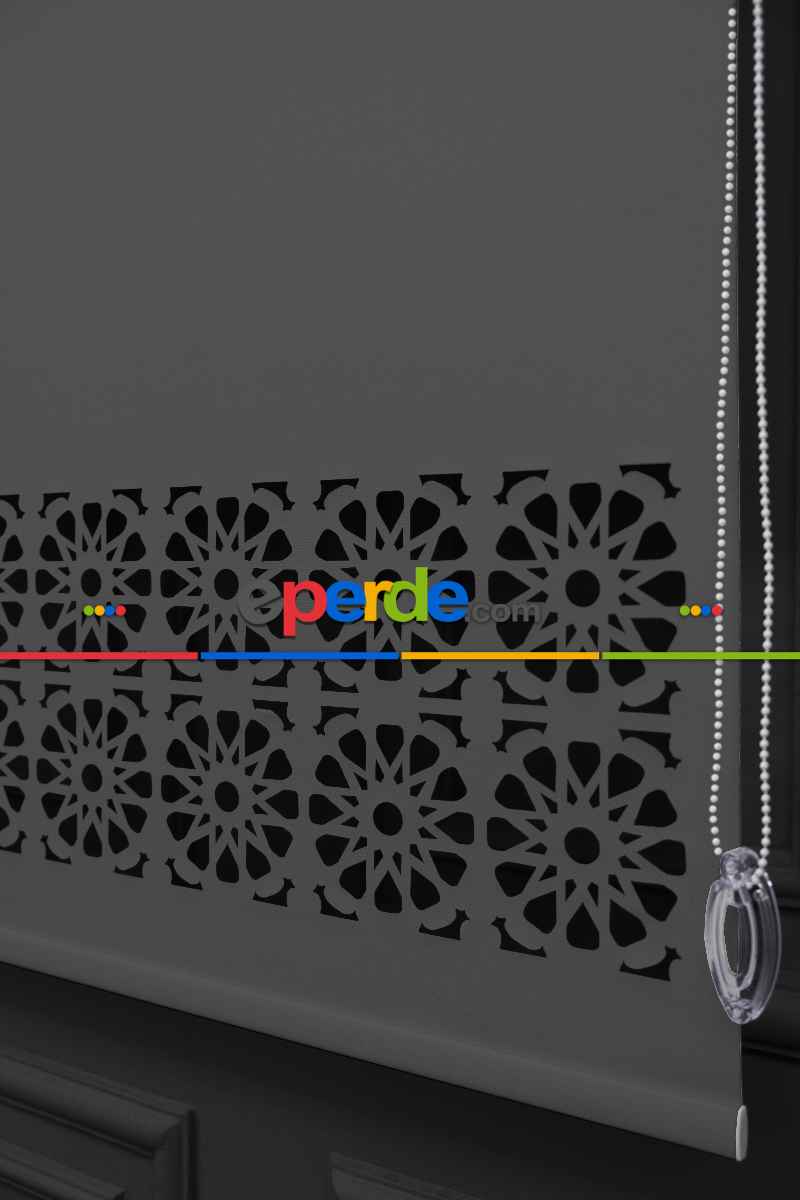 Koyu Gri Renk Lazer Kesim Mat Stor Perde (ister Düz - İster Lazer Kesimli Satın Alın)