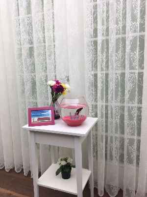 Spor Sarmaşık Desenli Tül Perde - Kruvaze Model Dikiş Seçenekli - Örme Tüldür - Ütü İstemez